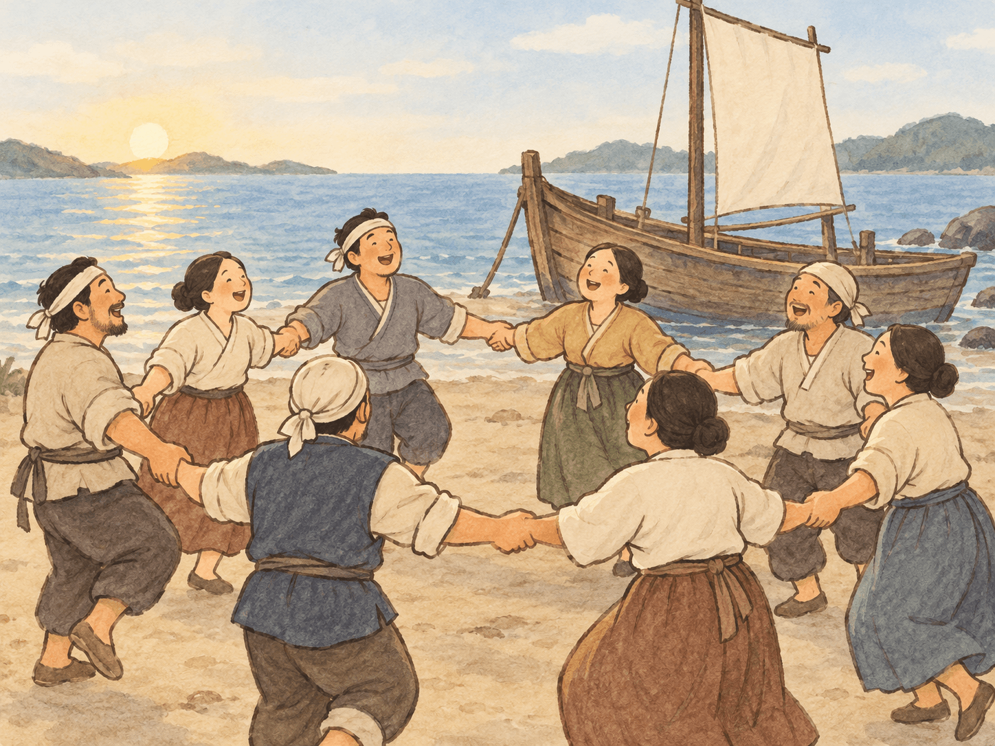둔배미놀이 이야기 - 이야기를 바탕으로 한 삽화