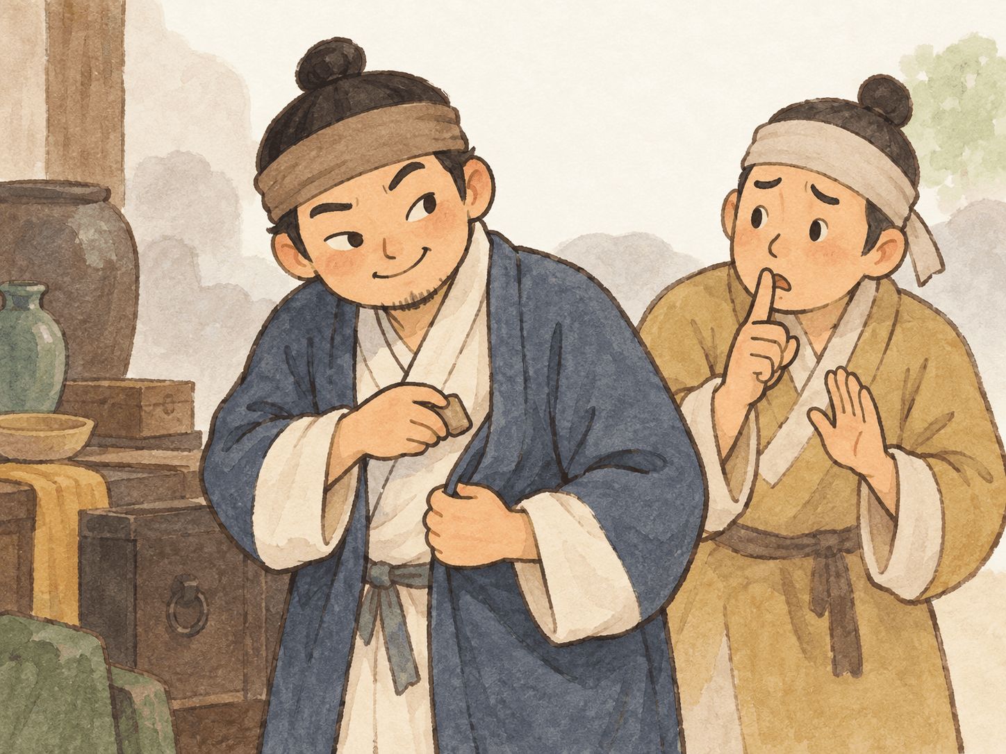 허리 부러진 정샌 이야기 - 이야기를 바탕으로 한 삽화