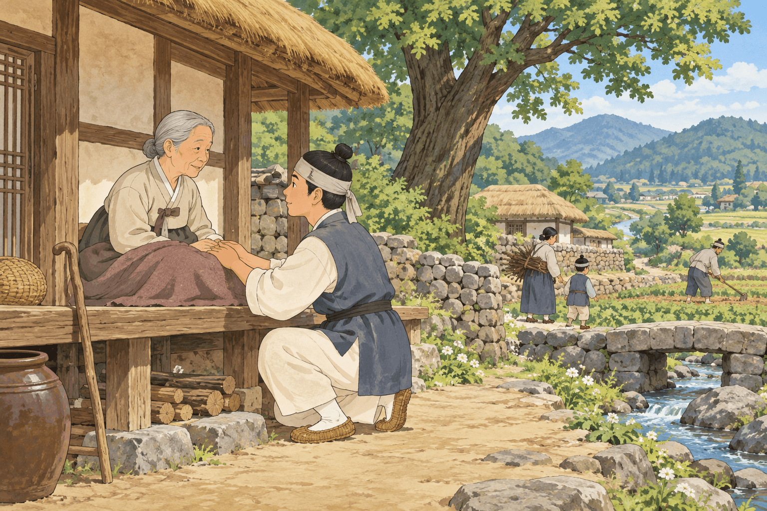 입암마을 효자전설 - 이야기를 바탕으로 한 삽화