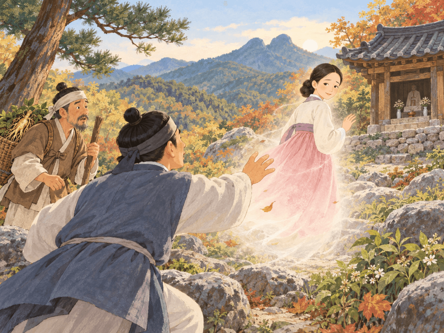 일월산을 지키는 신이 된 황씨부인 - 이야기를 바탕으로 한 삽화