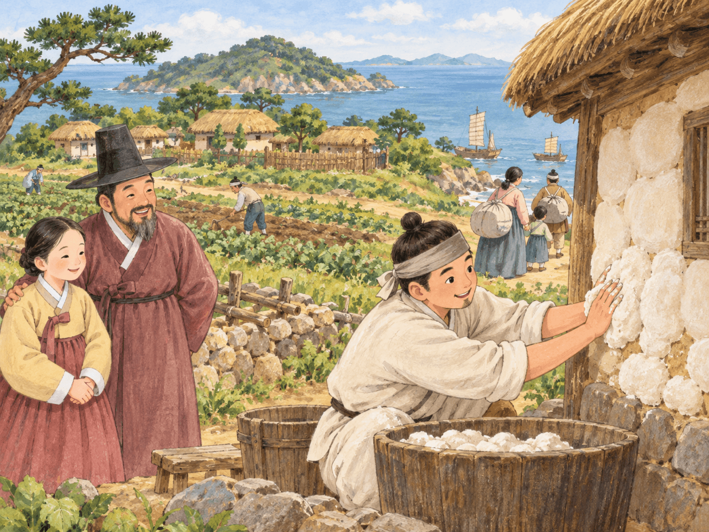 임진왜란을 미리 대비한 율도 개간 이야기 - 이야기를 바탕으로 한 삽화