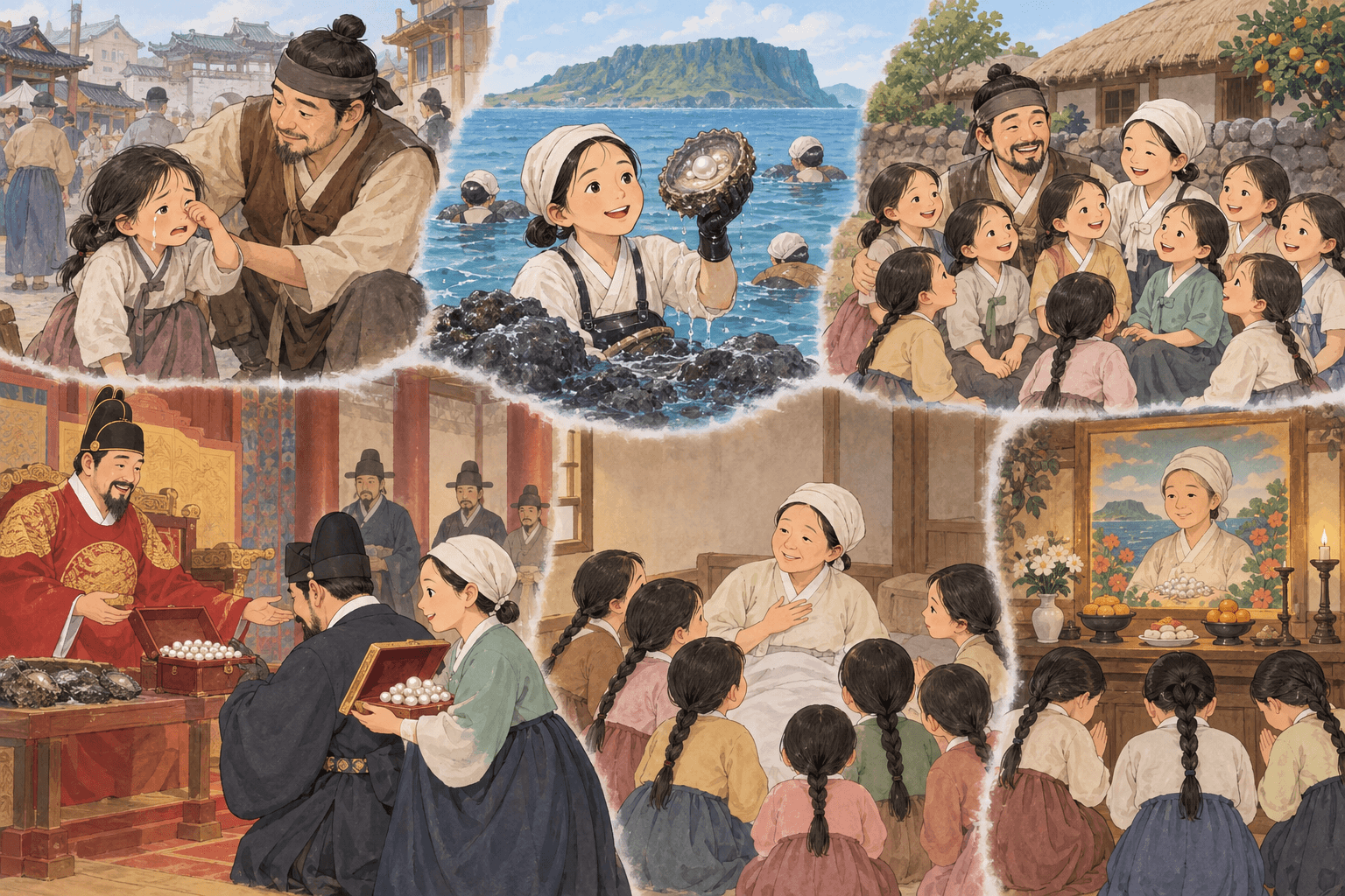 해녀들의 조상, 구슬할망 이야기 - 이야기를 바탕으로 한 삽화