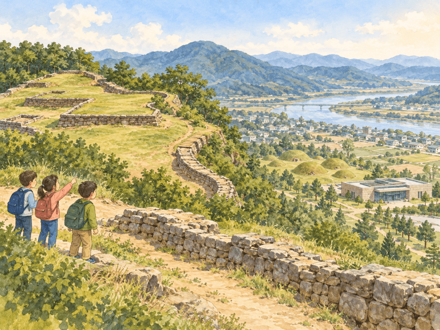 대가야궁성지·주산성 권역 - 장소 설명을 바탕으로 한 삽화