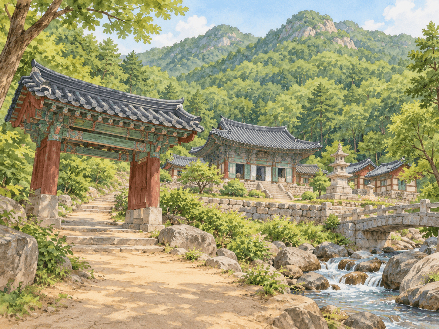 구룡사 - 장소 설명을 바탕으로 한 삽화