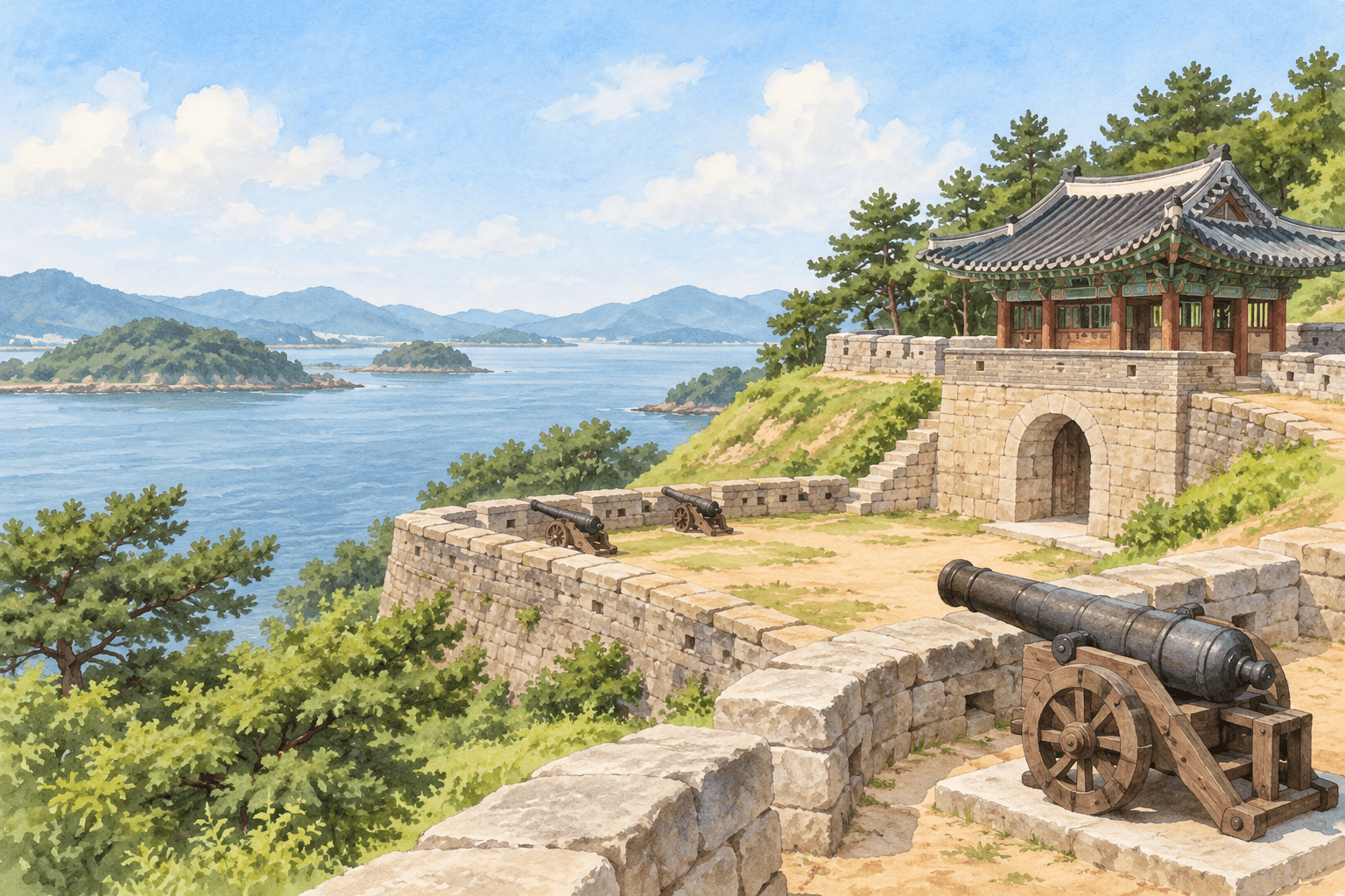 광성보 - 장소 설명을 바탕으로 한 삽화