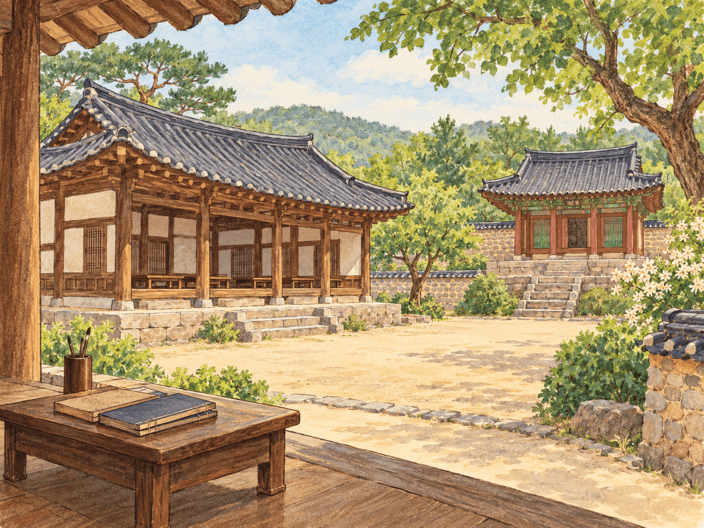 광주향교 - 장소 설명을 바탕으로 한 삽화