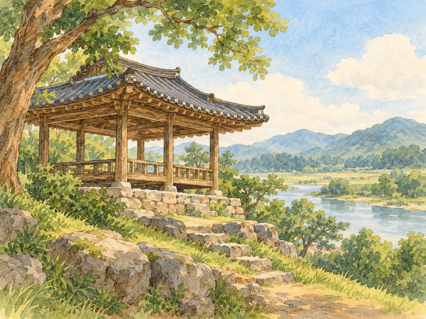 면앙정 - 장소 설명을 바탕으로 한 삽화