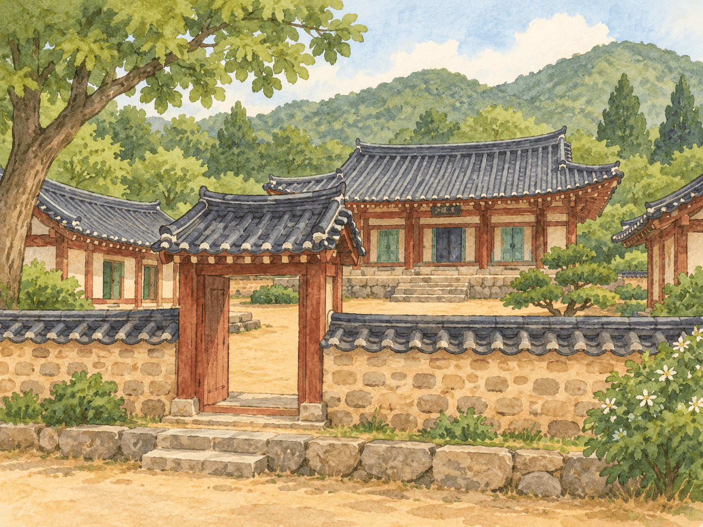 장흥향교 - 장소 설명을 바탕으로 한 삽화