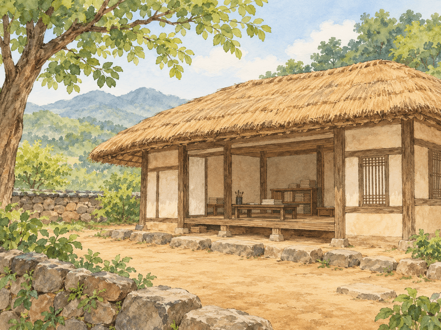 사의재 - 장소 설명을 바탕으로 한 삽화