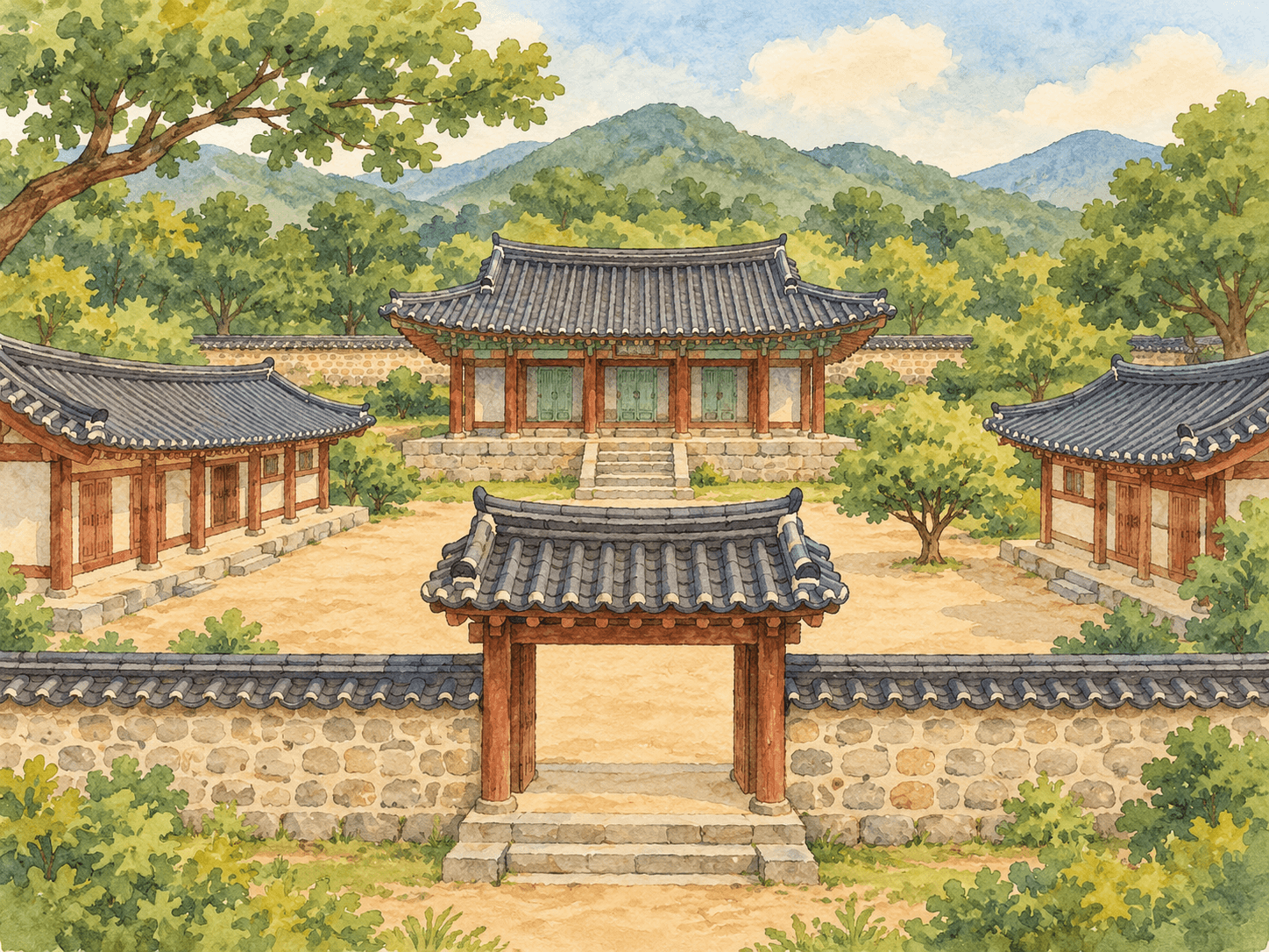해남향교 - 장소 설명을 바탕으로 한 삽화