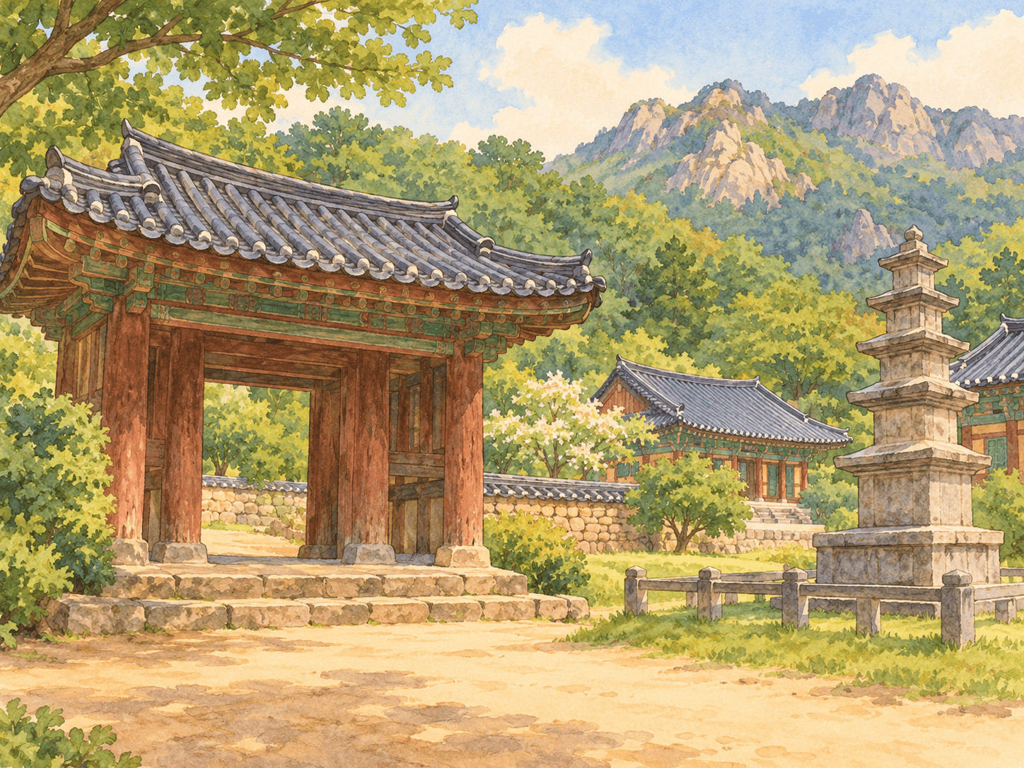 도갑사 - 장소 설명을 바탕으로 한 삽화