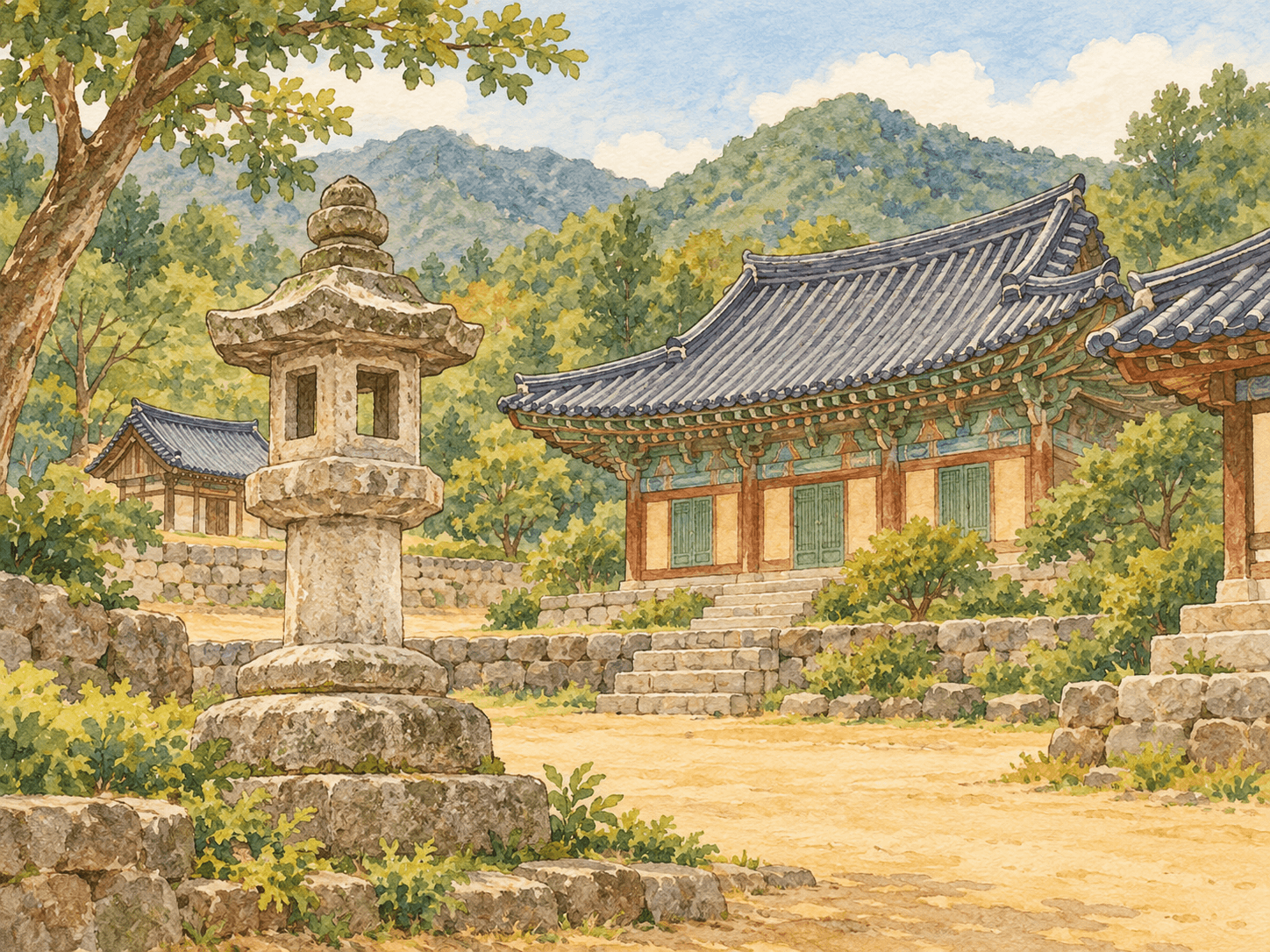 용천사 - 장소 설명을 바탕으로 한 삽화