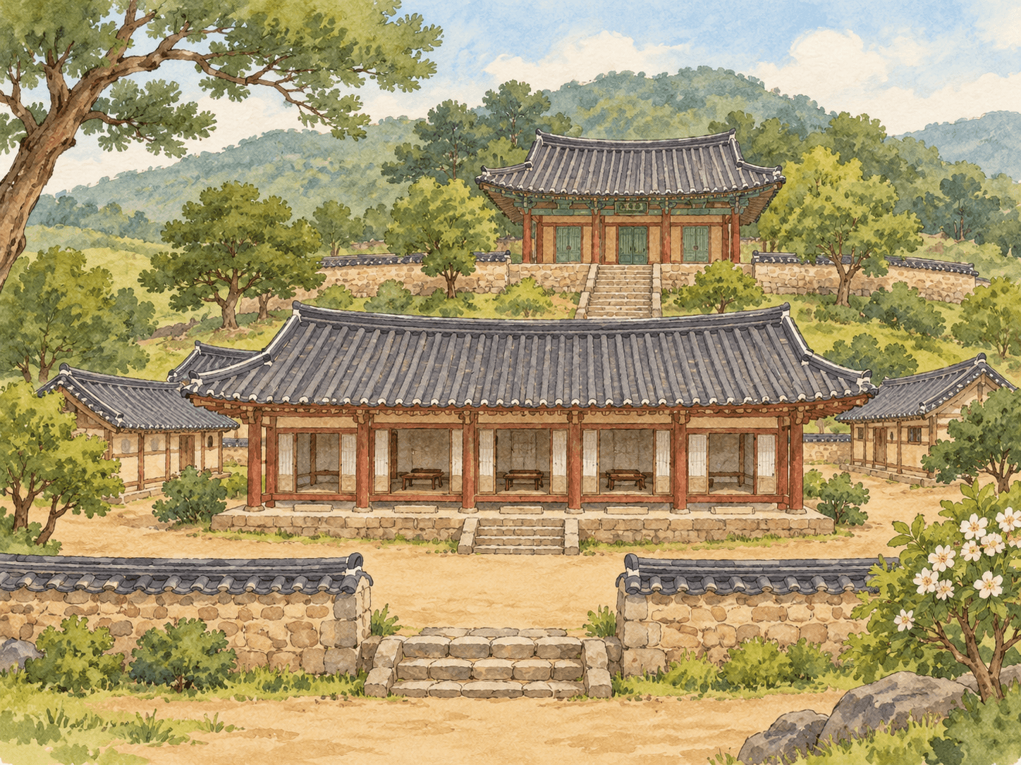 진도향교 - 장소 설명을 바탕으로 한 삽화