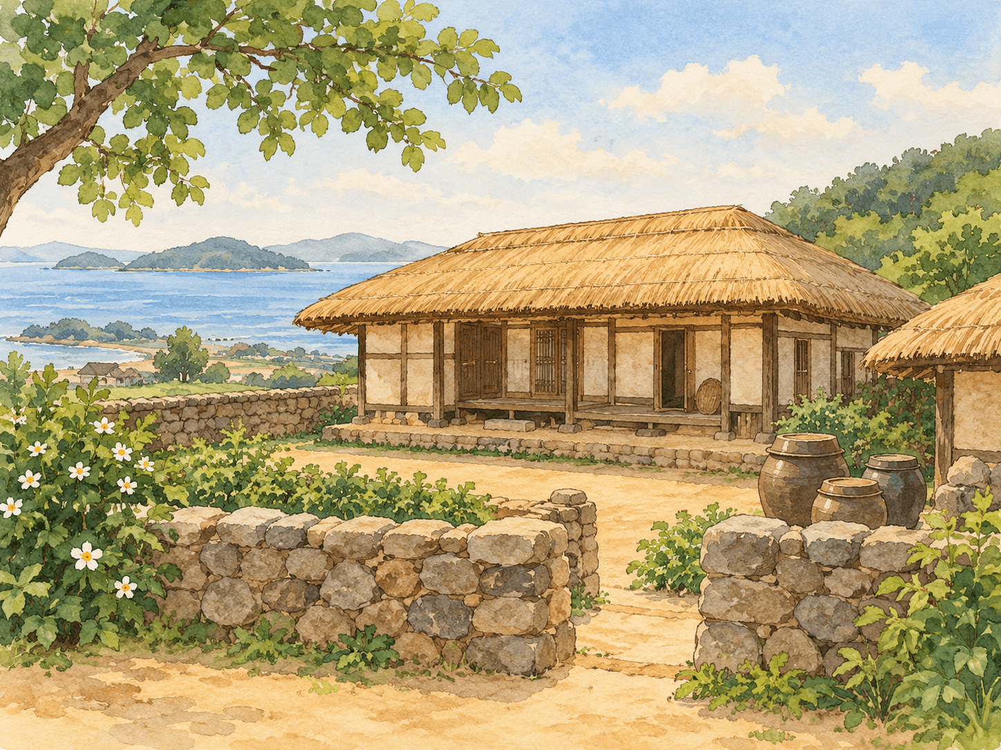 신안 김환기 고택 - 장소 설명을 바탕으로 한 삽화