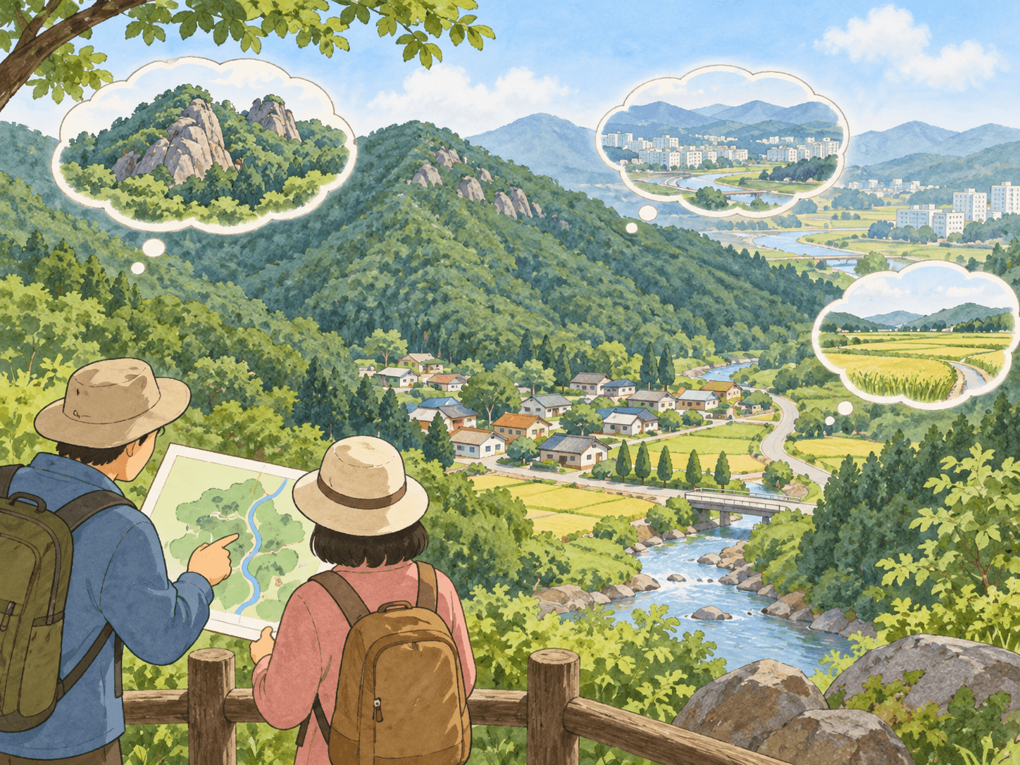 고고리, 깊은 골짜기 안 마을 이름 - 이야기를 바탕으로 한 삽화