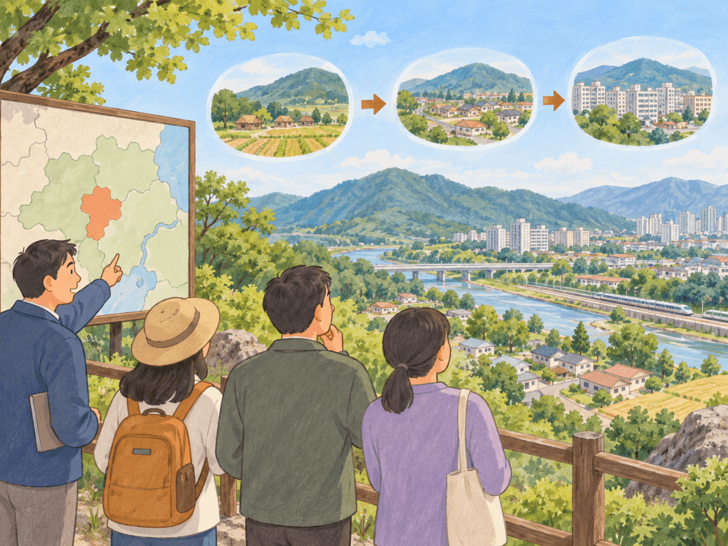 의왕이라는 도시 이름과 행정 변화 - 이야기를 바탕으로 한 삽화