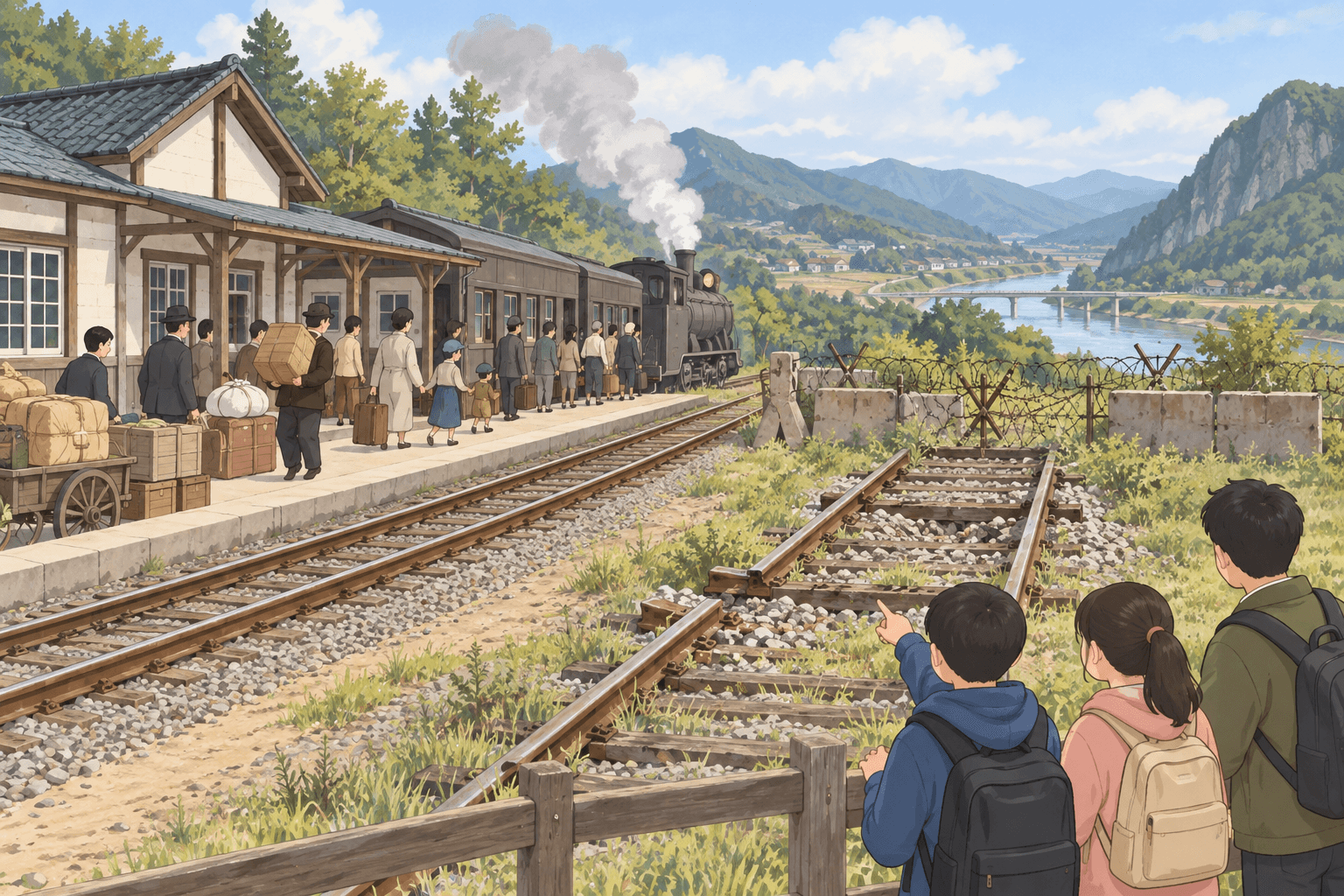 전쟁으로 멈춘 월정리역의 철길 - 이야기를 바탕으로 한 삽화