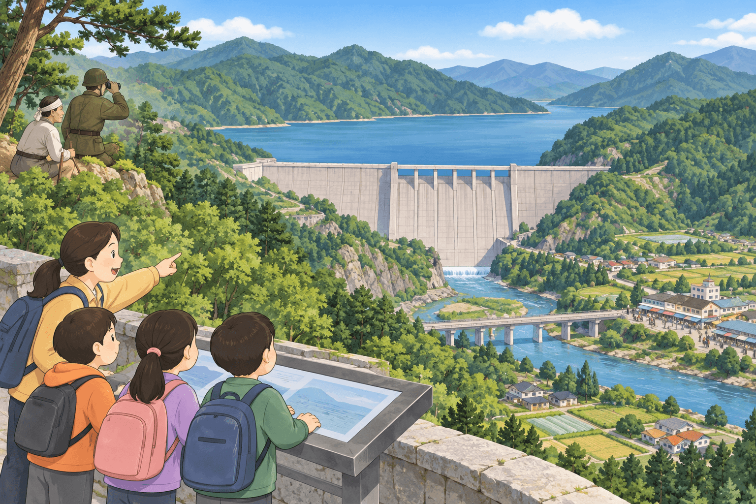 평화의댐과 접경지역의 변화 - 이야기를 바탕으로 한 삽화