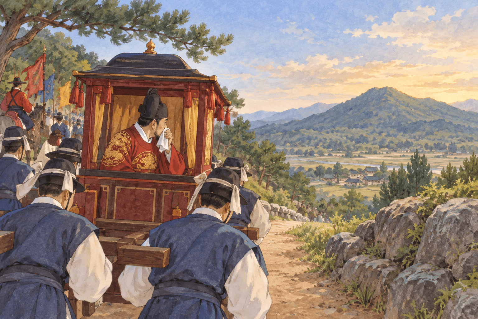 임금님의 발걸음이 느려진 고개, 지지대 - 이야기를 바탕으로 한 삽화