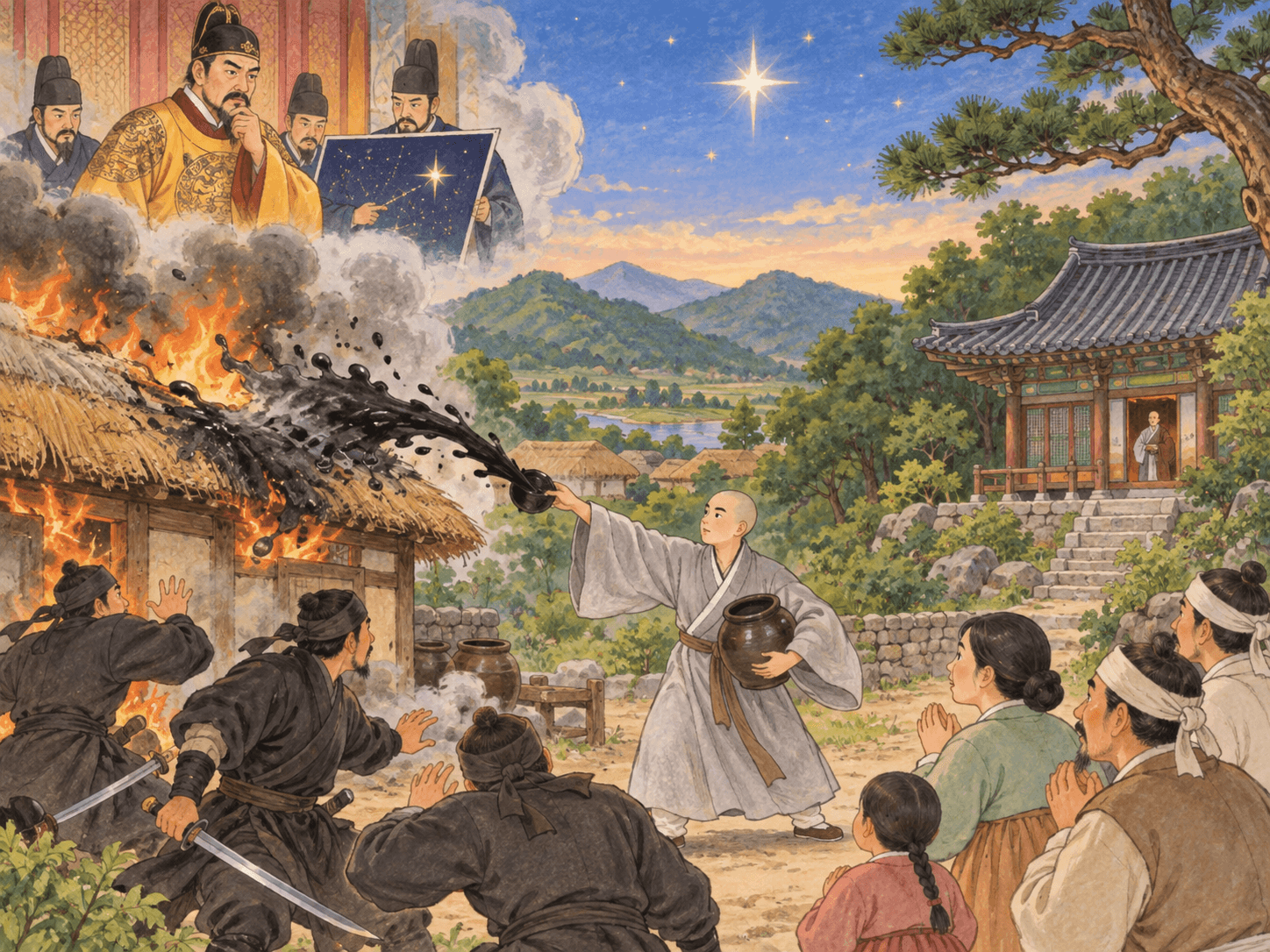 별의 주인 고야를 지켜낸 고얏골 - 이야기를 바탕으로 한 삽화