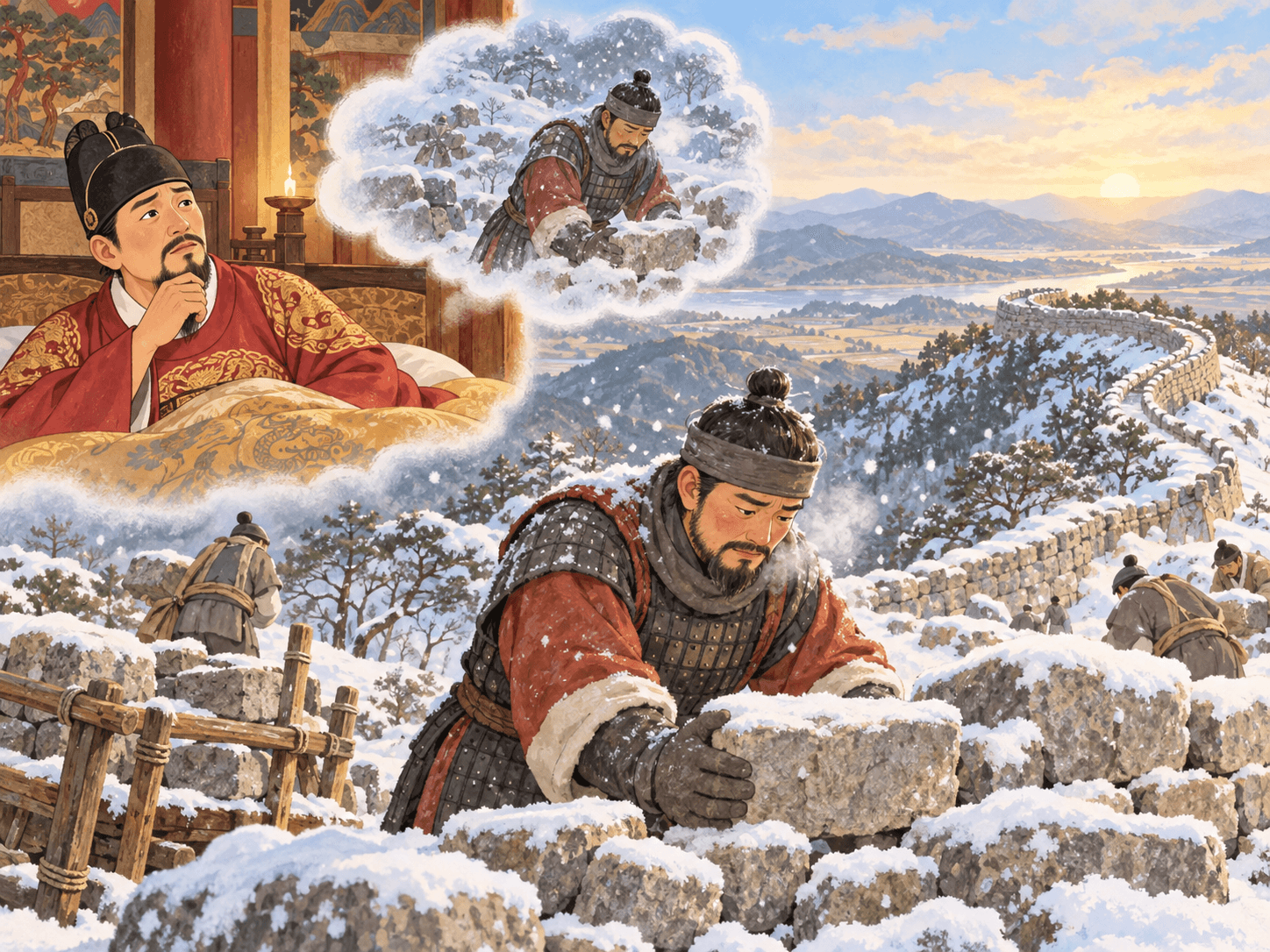 눈이 알려준 성터, 이천 설성 - 이야기를 바탕으로 한 삽화