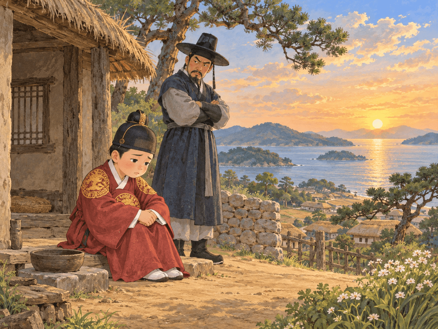 어린 왕자의 슬픈 사연이 담긴 살챙이마을 - 이야기를 바탕으로 한 삽화