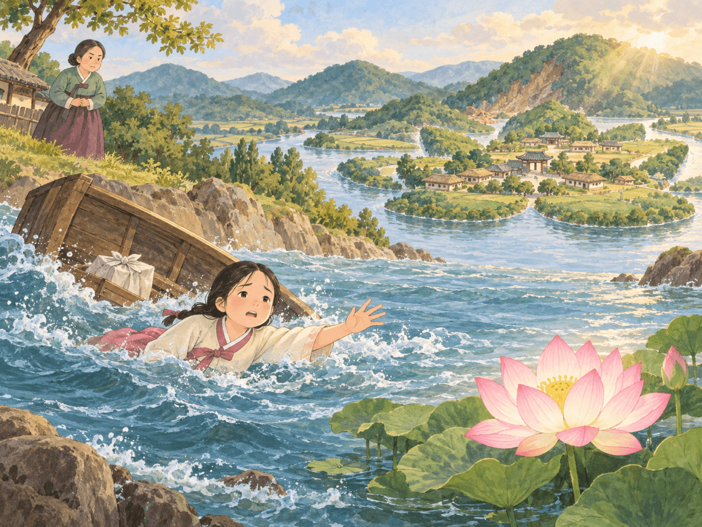 연꽃을 닮아 부수라 불린 마을, 대전 부수동 - 이야기를 바탕으로 한 삽화