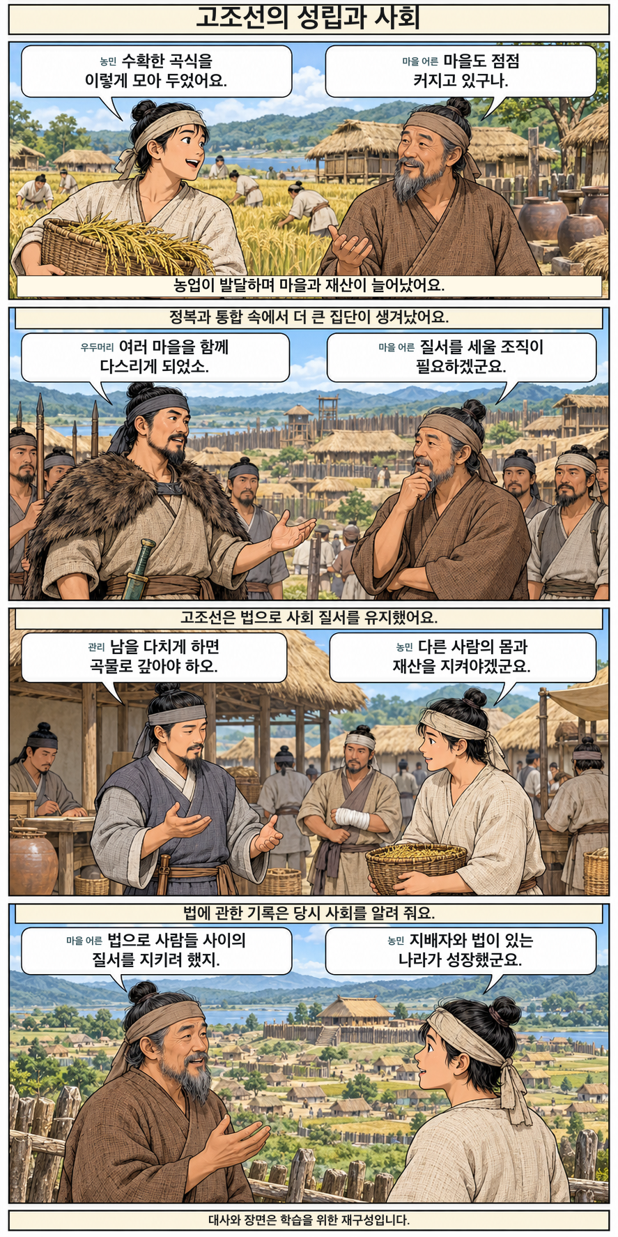 고조선의 성립과 사회 4컷 학습만화