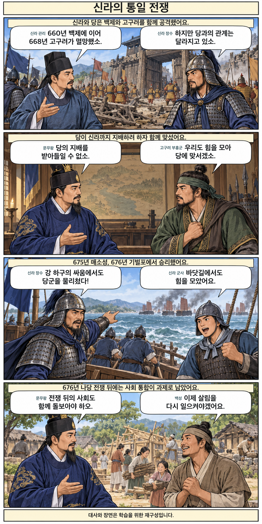신라의 통일 전쟁 4컷 학습만화