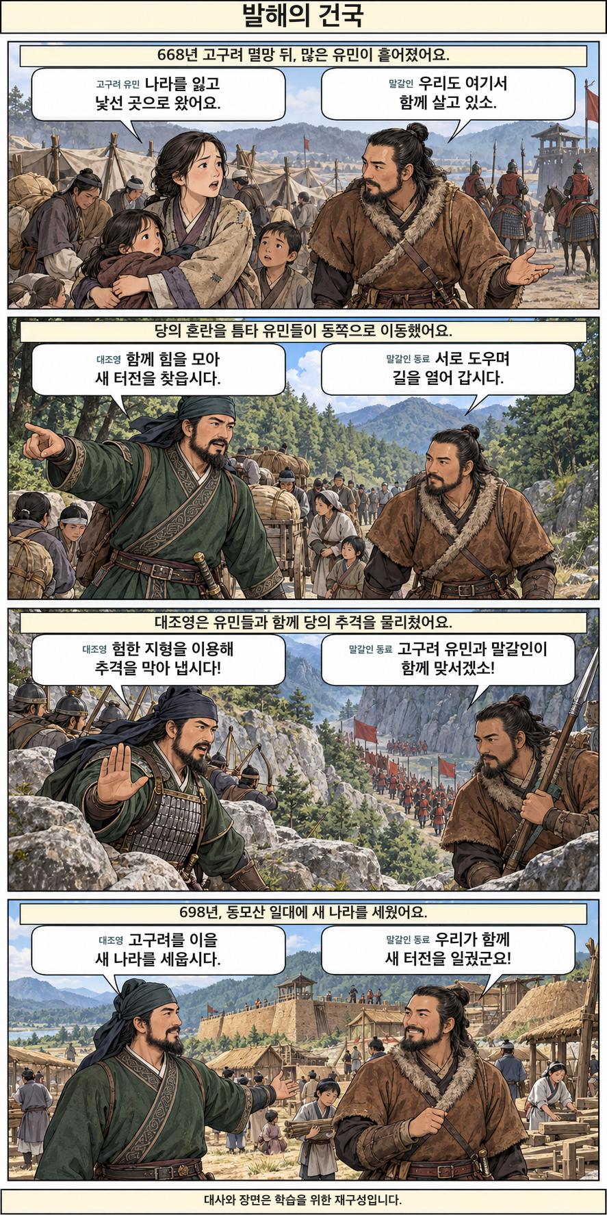 발해의 건국 4컷 학습만화