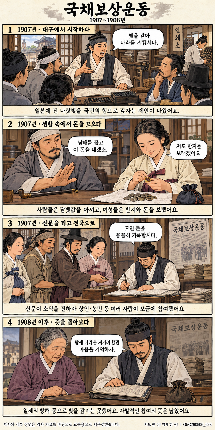 국채보상운동 4컷 학습만화